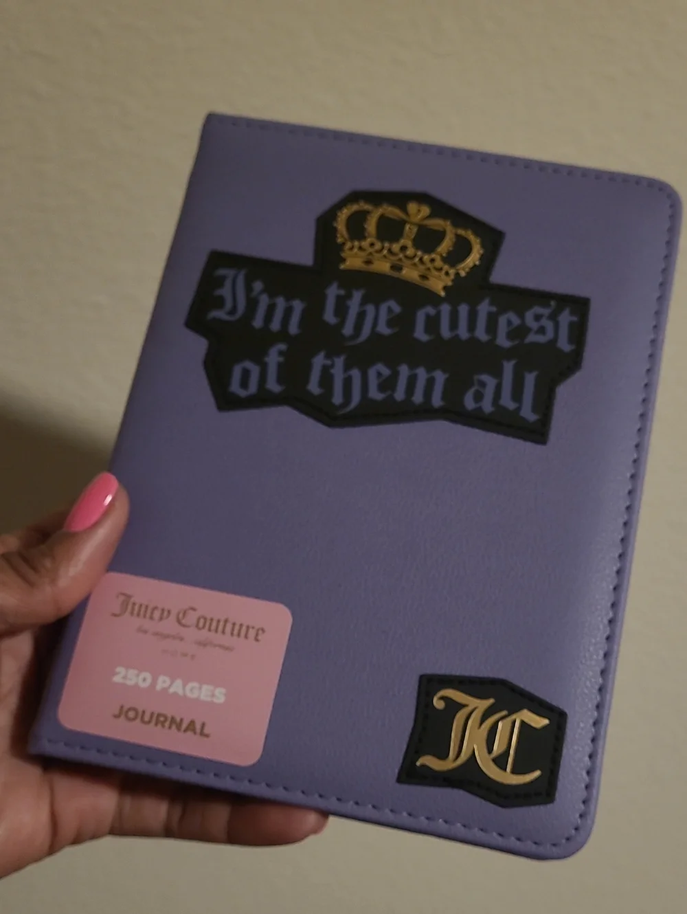 Juicy Couture Purple Faux Leather Journal with Gold Accents